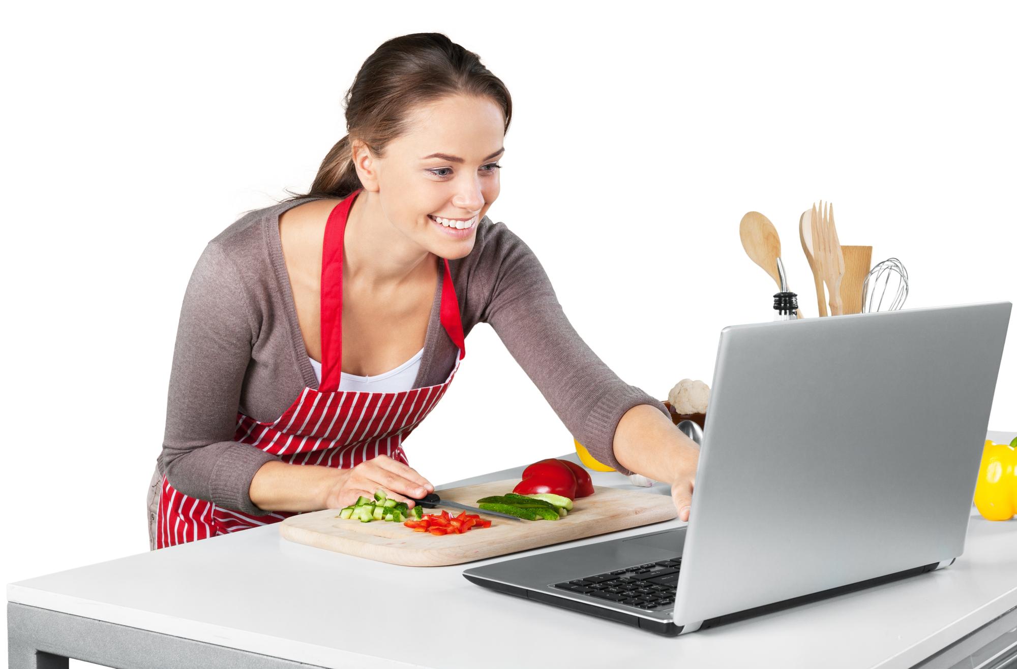 Scena di una lezione online in cucina